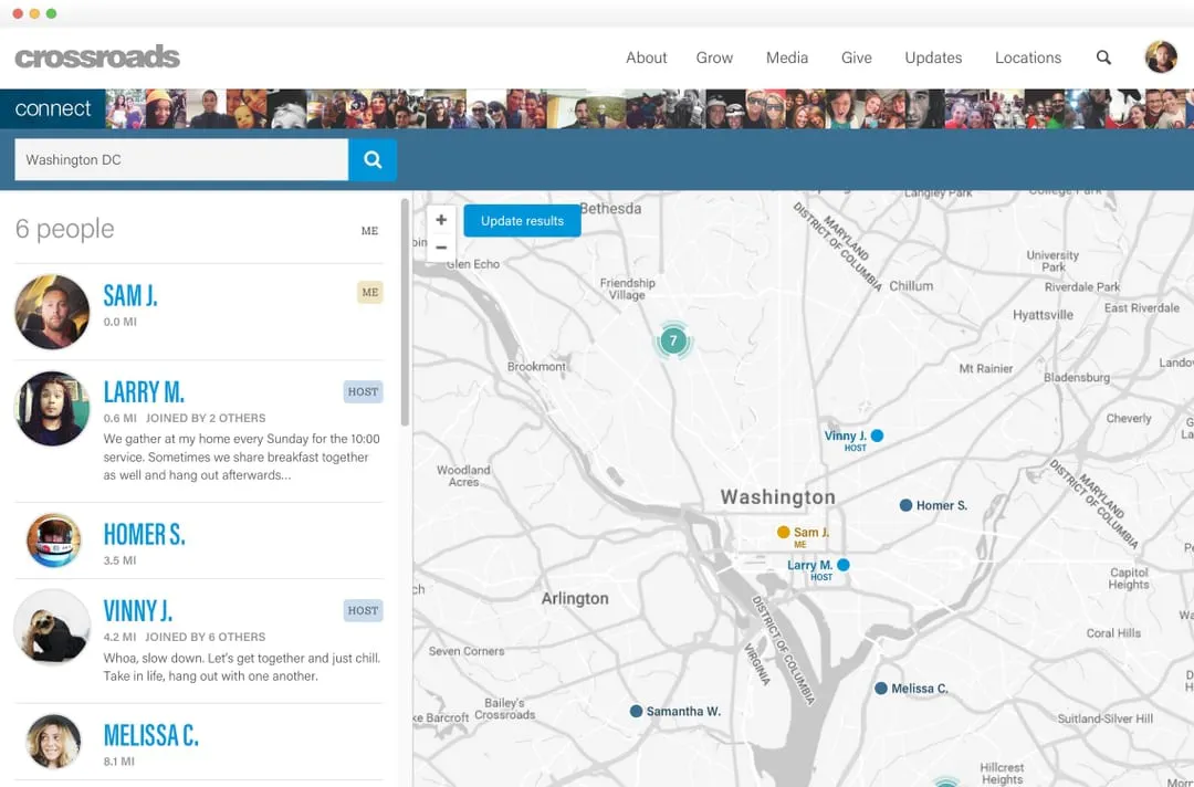 Crossroads Finder - Map view