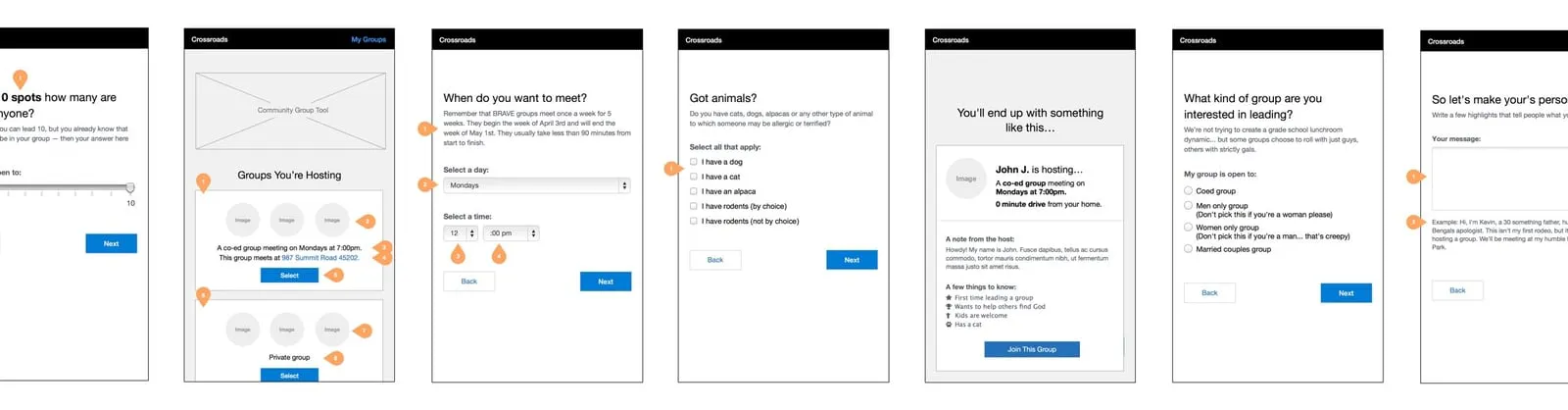 Small Group Concierge - Wireframes