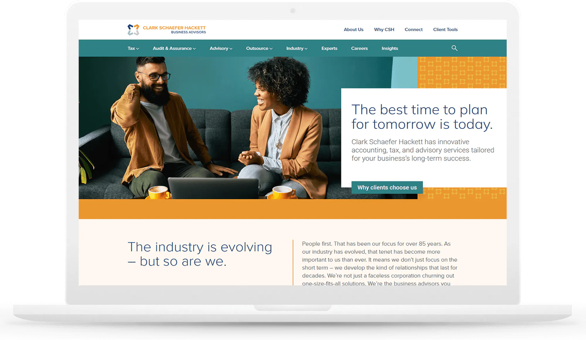 Screenshot of CSH homepage