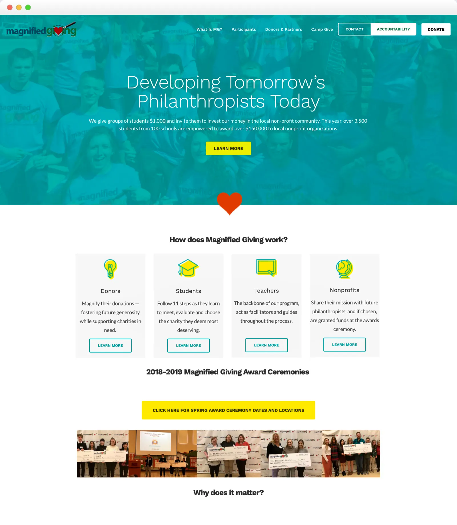 magnified giving web design