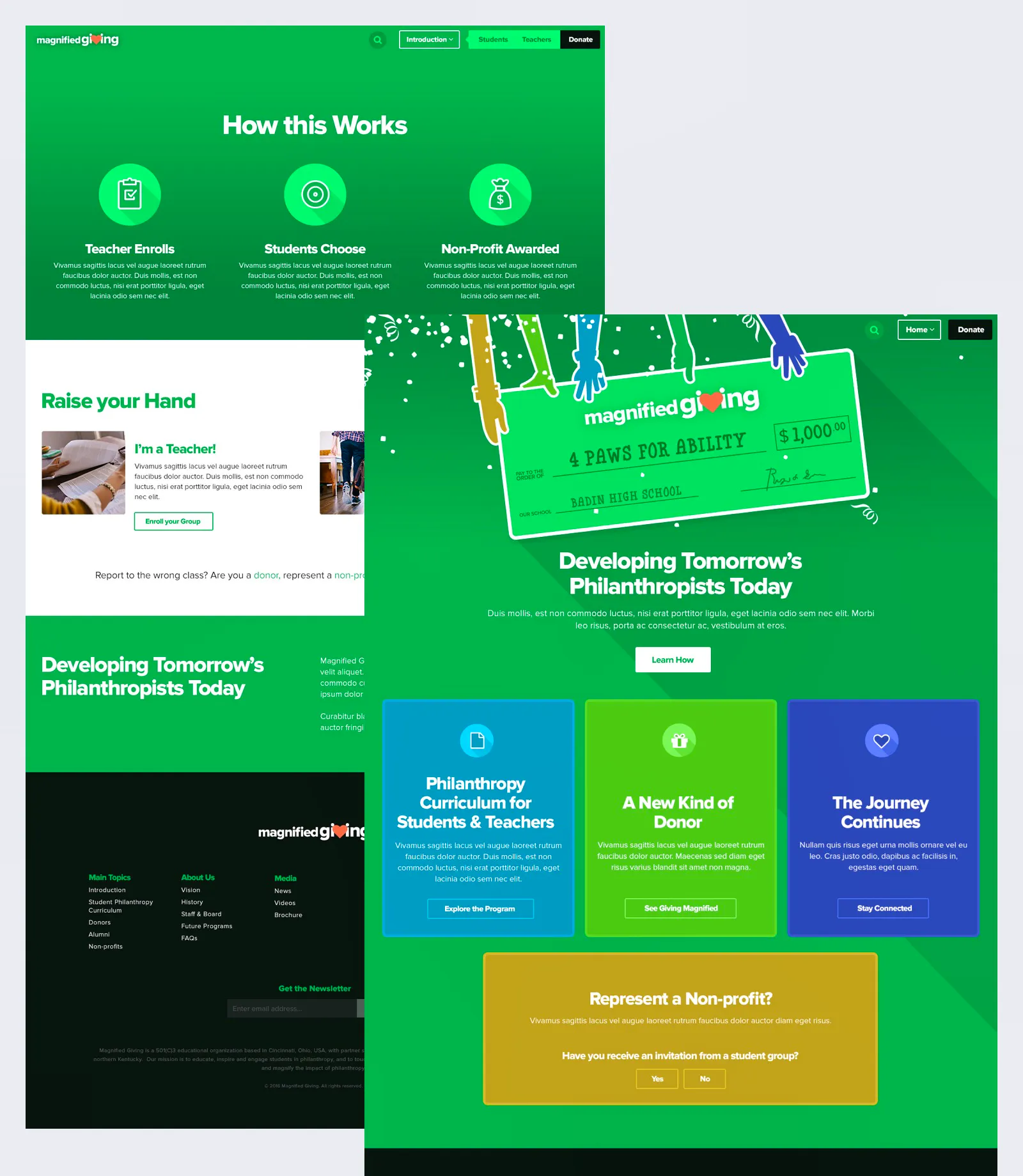 magnified giving website ux