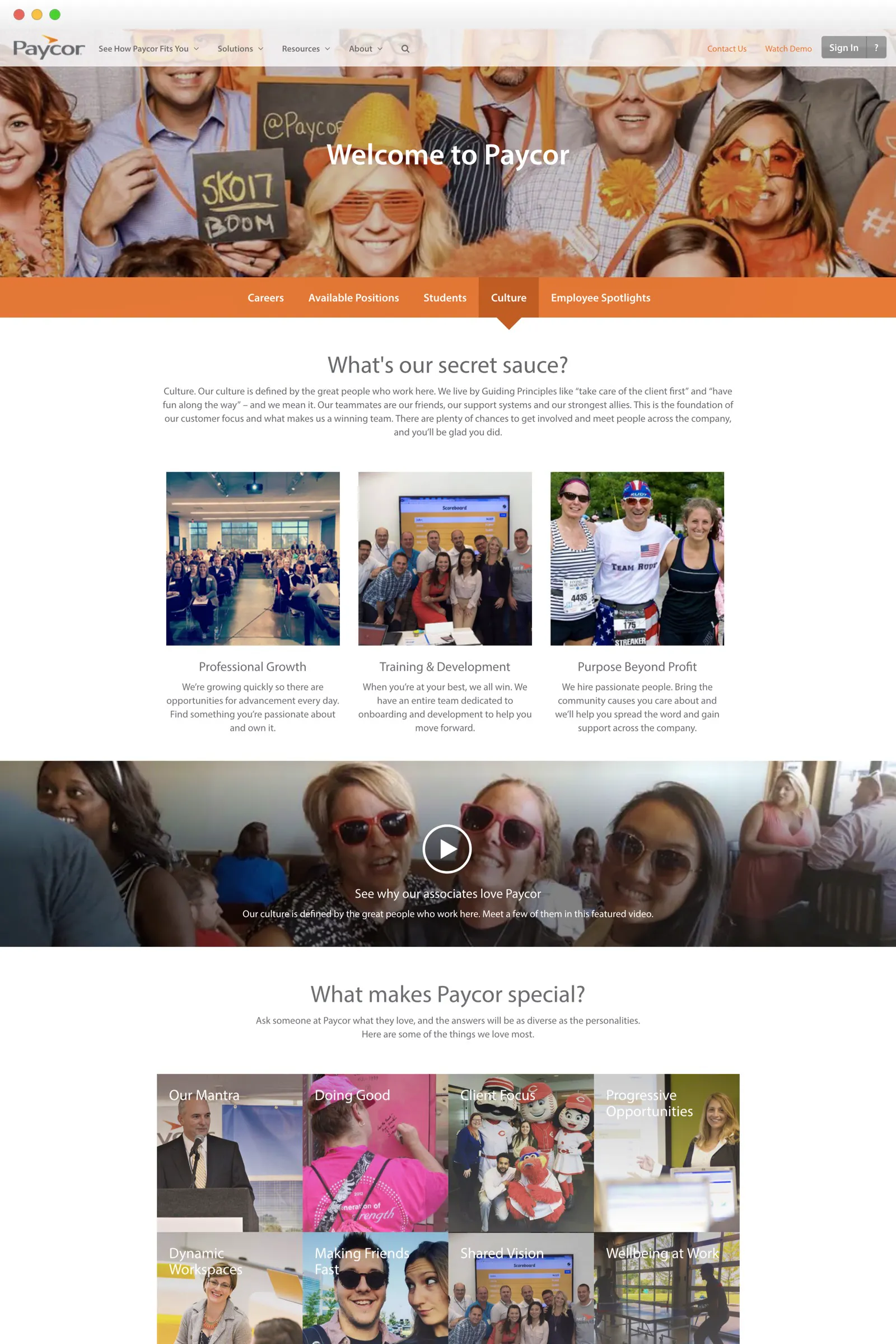 Paycor website ux
