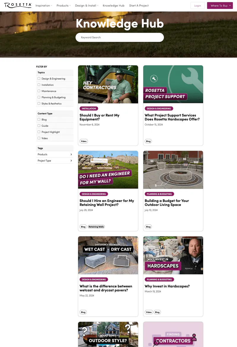 Screenshot of Aster's Knowledge Hub