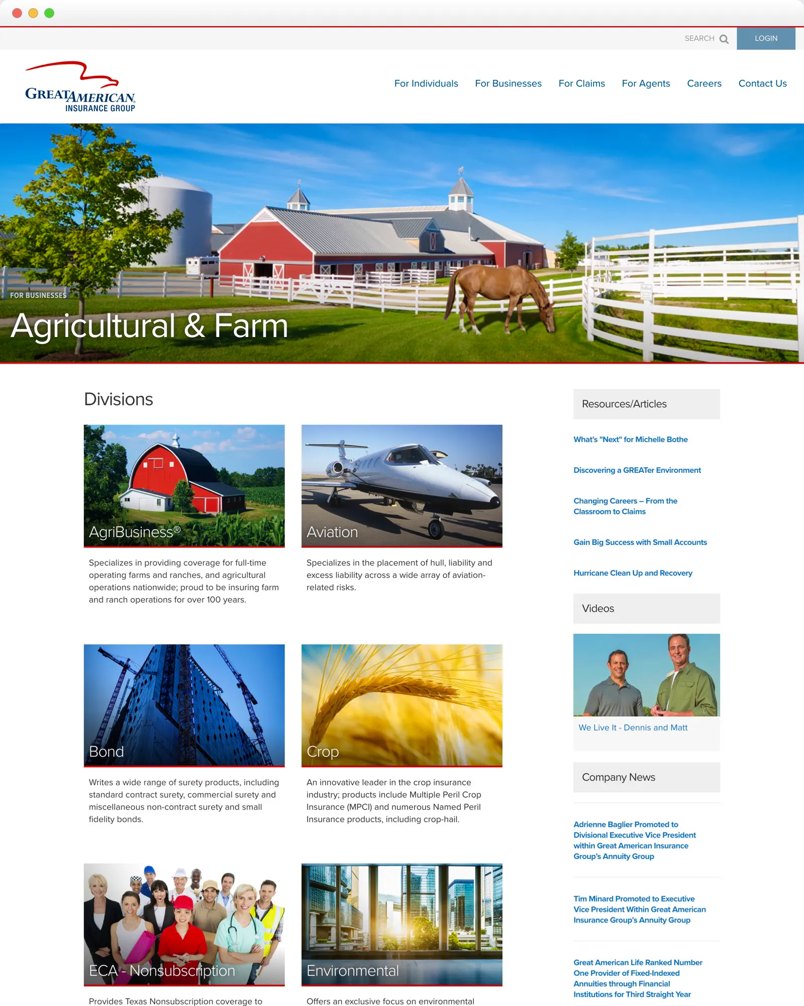 Great American website refresh