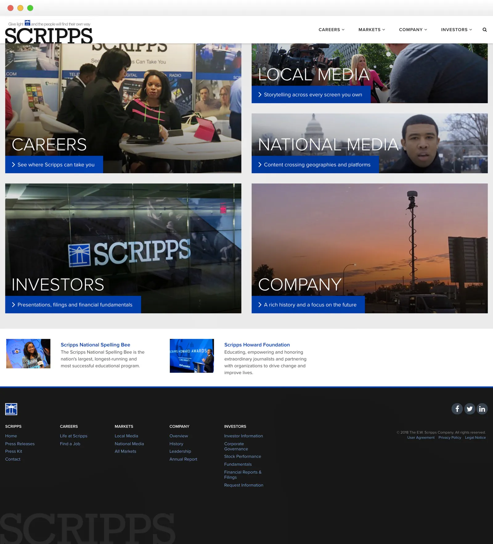 Screenshot of work completed for Scripps