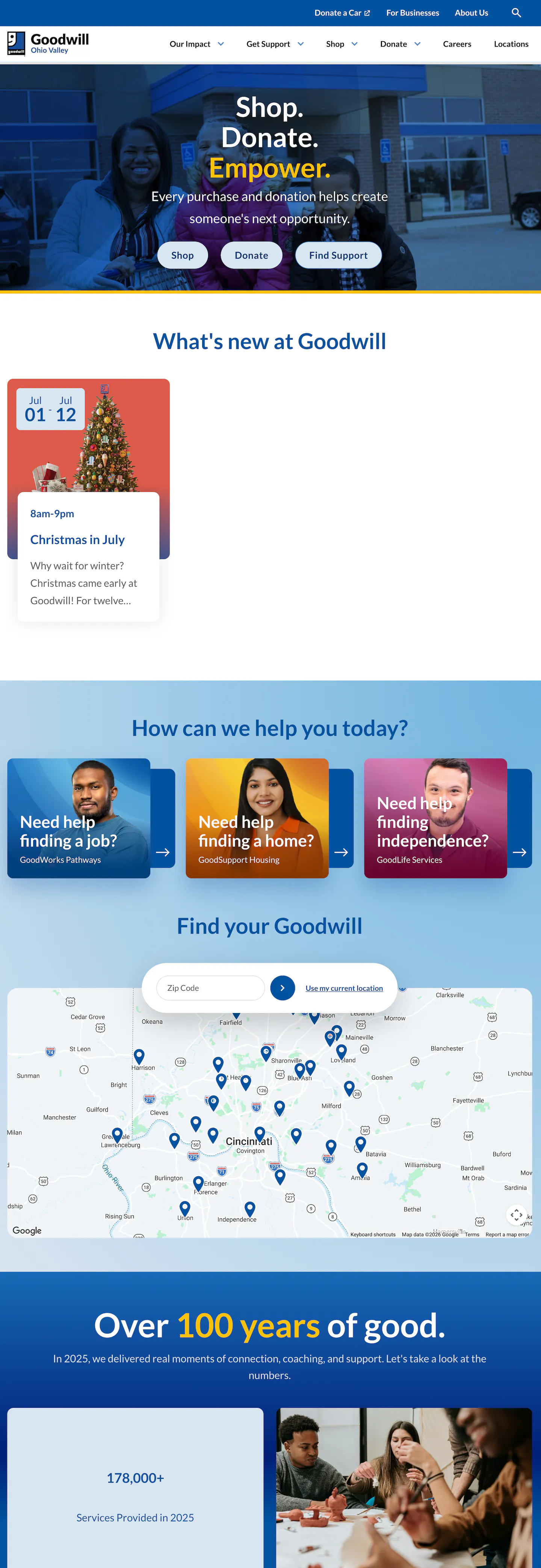 The new Ohio Valley Goodwill homepage