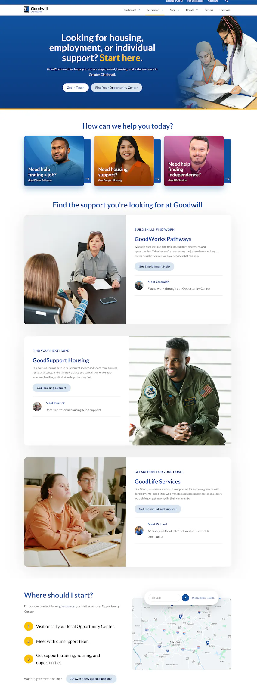 The new Ohio Valley Goodwill Good Communities page